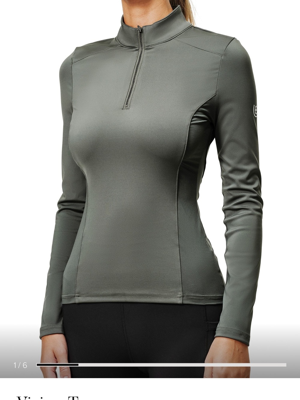 Equestrian Stockholm Black Long-Sleeve Quarter-Zip Top
